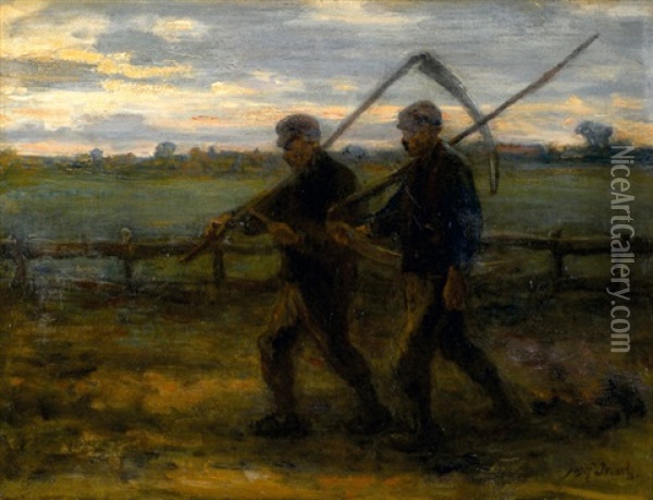 Harvesters Oil Painting - Jozef Israels