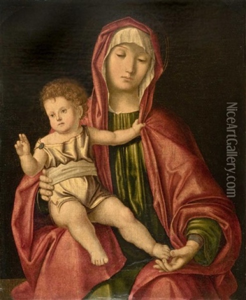 Madonna Con Bambino Oil Painting - Vincenzo Catena