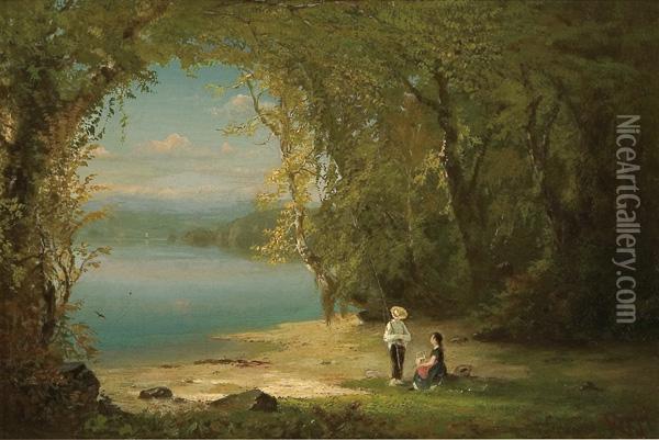 Afternoon Fishing Oil Painting - Richard William Hubbard