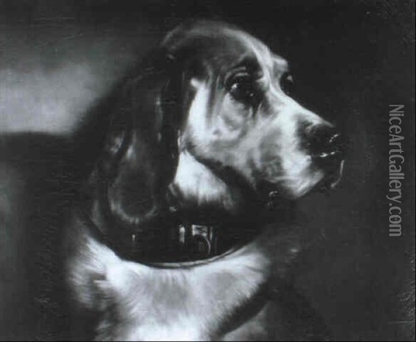 Head Of A Bloodhound Oil Painting - Sir Edwin Henry Landseer