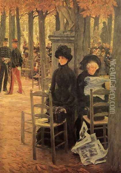 Without a Dowry aka Sunday in the Luxembourg Gardens Oil Painting - James Jacques Joseph Tissot