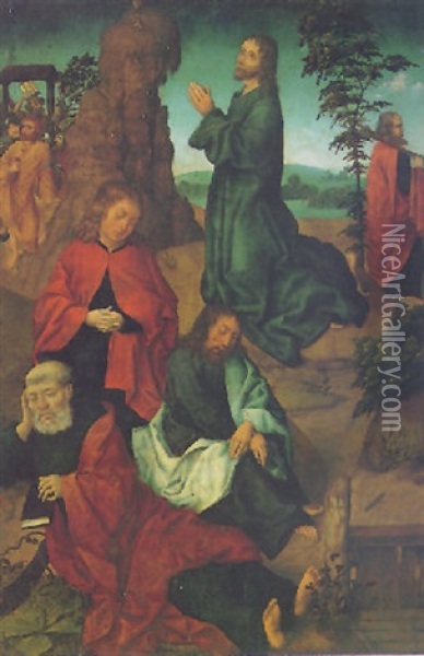 Christ In The Garden Of Gethsemane Oil Painting - Aelbrecht Bouts