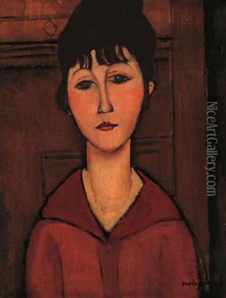 Tete De Jeune Fille Oil Painting - Amedeo Modigliani