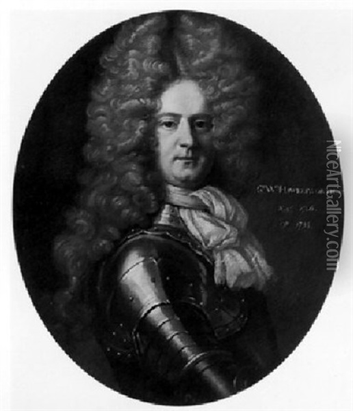 Portrait Of Sir Walter Hawkesworth, Baronet Oil Painting - John Closterman