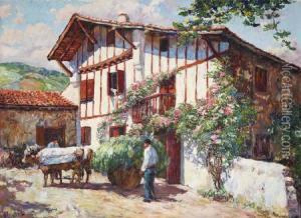 Ferme Basque Oil Painting - Louis Floutier