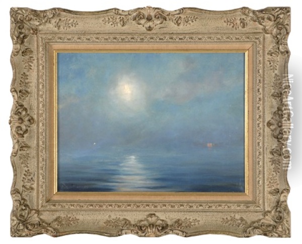 Moonlit Seascape Oil Painting - Mary Louise Fairchild MacMonnies