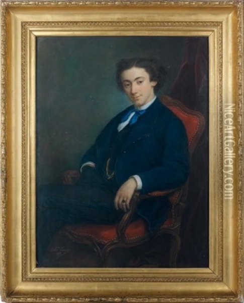 Portrait De Jean Marie De Levy Mirepois Oil Painting - Charles Escot
