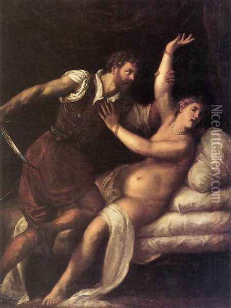 Tarquin and Lucretia Oil Painting - Tiziano Vecellio (Titian)