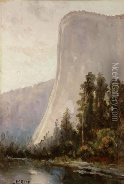 El Capitan (in Yosemite N. Park) Oil Painting - Harry Cassie Best