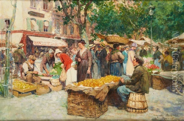 Marche A Toulon Oil Painting - Jacques Madyol
