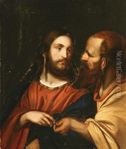 Tribute Money Oil Painting - Tiziano Vecellio (Titian)