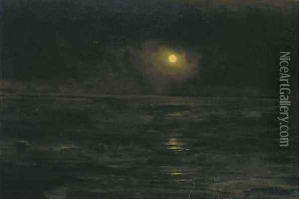 Moonlit Shore Oil Painting - Alexander Thomas Harrison