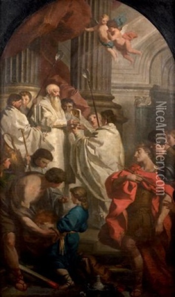 La Messe De Saint Basile Oil Painting - Pierre Hubert Subleyras
