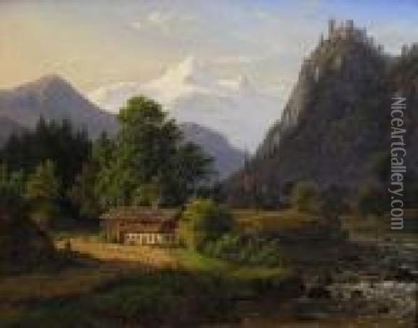 Paysage De Suisse Oil Painting - Frederik Kiaerskou
