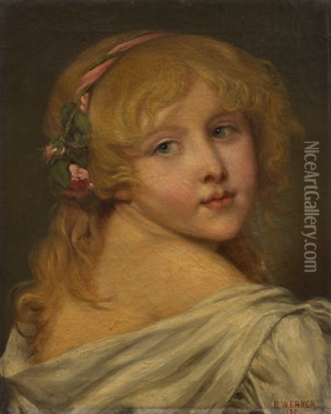 Bildnis Eines Blonden Madchens Oil Painting - Carl Friedrich Heinrich Werner