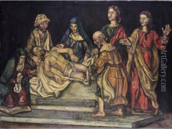 Tallas De La Piedad (figures Of The Pieta) Oil Painting - Jose Gutierrez Solana