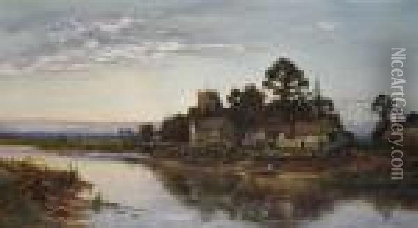 On The River Yare Oil Painting - Daniel Sherrin