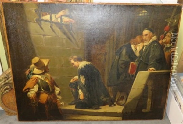 Lord Strafford Allant Au Supplice Oil Painting - Paul Delaroche
