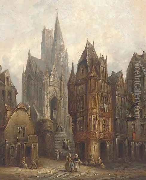 Louvain, Belgium Oil Painting - Henry Thomas Schafer