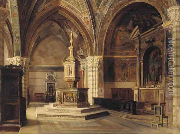 A church interior, Siena Oil Painting - Catherine M. Wood