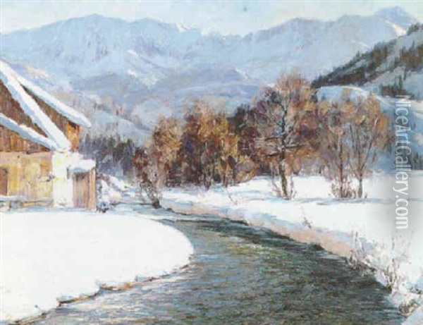 Winter In The Mountains Oil Painting - Robert Franz Curry