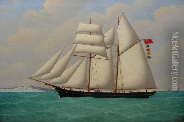Ships Portrait 'everon' Oil Painting - John Frederick Loos