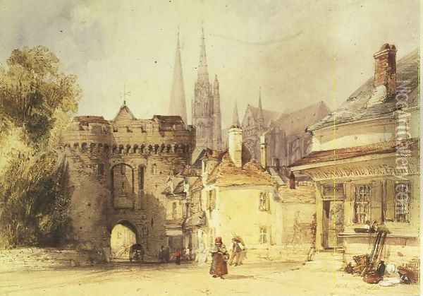 The Guillaume Gate, Chartres Oil Painting - William Callow