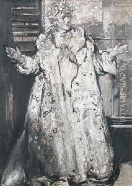 Ellen Terry As Nance Oldfield Oil Painting - James Ferrier Pryde