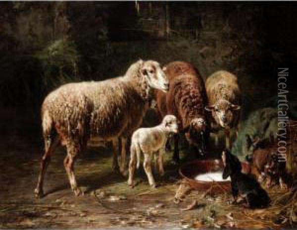 The Milk Bowl Oil Painting - Friedrich Otto Gebler