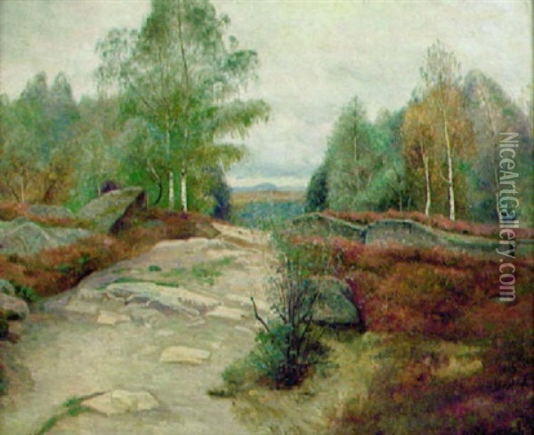 Landskap I Hostskrud Oil Painting - Olof Krumlinde