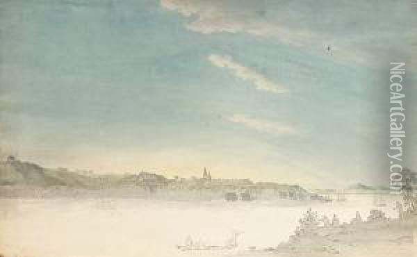 Quebec Viewed From Across The St. Lawerence Oil Painting - Benjamin Fisher