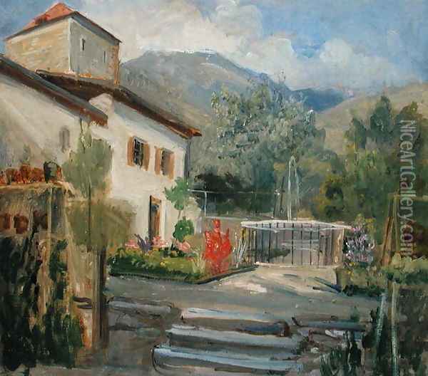 Garden at Merano, 1840 Oil Painting - Friedrich Wasmann