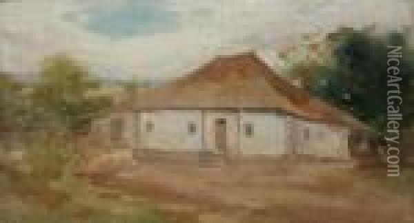 Casa Din Valeni Oil Painting - Nicolae Grigorescu