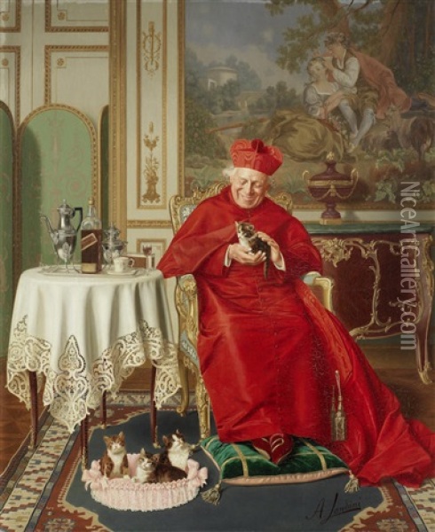 The Cardinal's Favourite Oil Painting - Andrea Landini