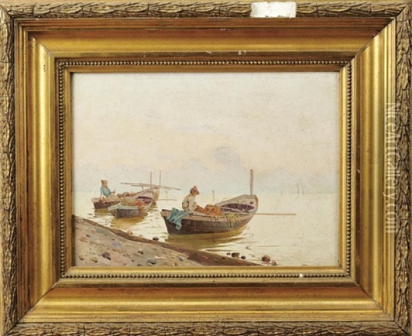 Marinha - Barcos E Pescadores Oil Painting - Giuseppe Consenza