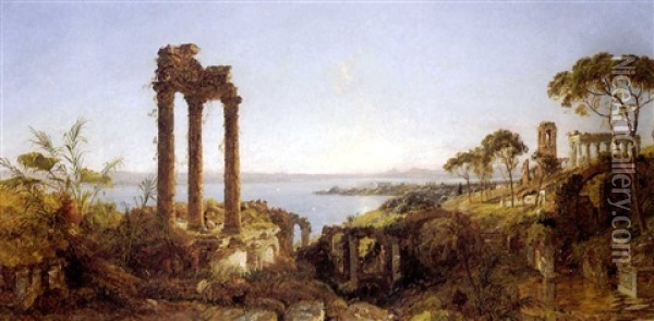 Overlooking The Bay Of Naples Oil Painting - Jasper Francis Cropsey