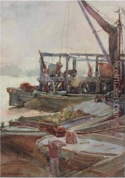 Boats At Harbour Oil Painting - Karl Kaufmann