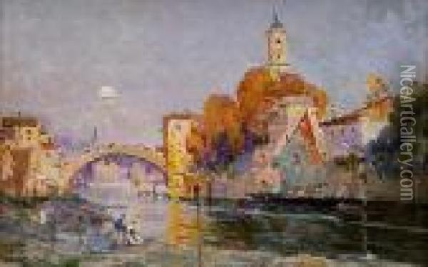 Canal De Venecia Oil Painting - Antonio Maria de Reyna