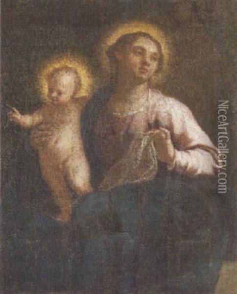 The Madonna And Child Oil Painting - Jacopo Palma il Giovane
