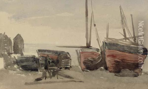 Hastings: Fishing Boats Oil Painting - James Abbott McNeill Whistler