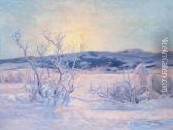 A Bright Winter's Day Oil Painting - Carl Brandt