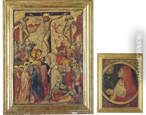 Pietro_andrea Di The Crucifixion (+ A Female Saint Experiencing A Vision, Verso) Oil Painting - Andrea di Pietro