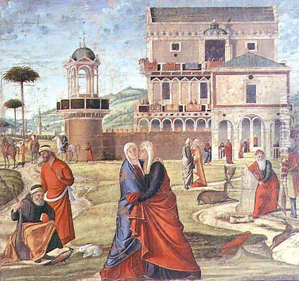 The Visitation (oil on panel) Oil Painting - Vittore Carpaccio