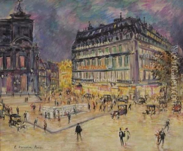 La Place De L'opera Oil Painting - Konstantin Alexeievitch Korovin