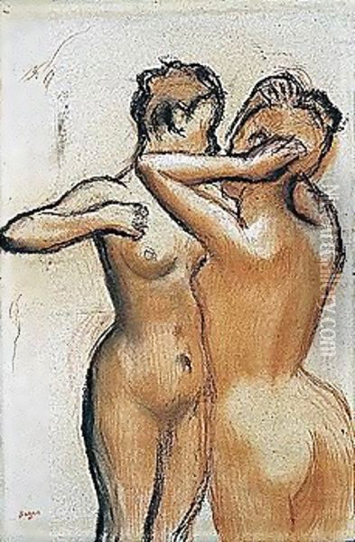 Female nude Oil Painting - Edgar Degas