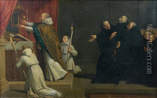 La Messe Ou La Mort De Saint-benoit Oil Painting - Philippe de Champaigne