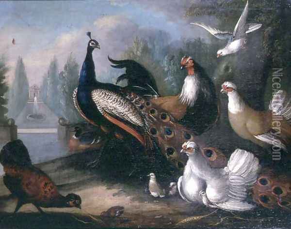 Ornamental Fowl Oil Painting - Marmaduke Craddock