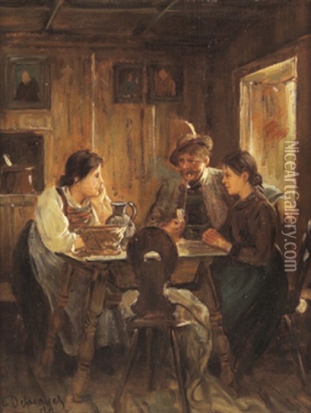 In Der Bauernstube Oil Painting - Franz Von Defregger