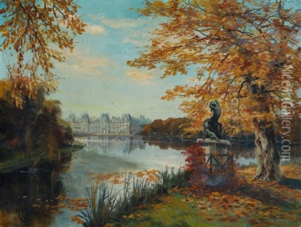 Park W Fontainebleau Oil Painting - Maurice Proust