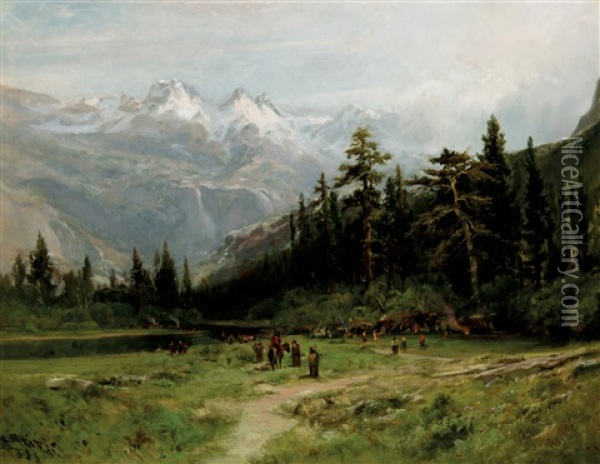 Glacier Meadow In The High Sierra Oil Painting - William Keith